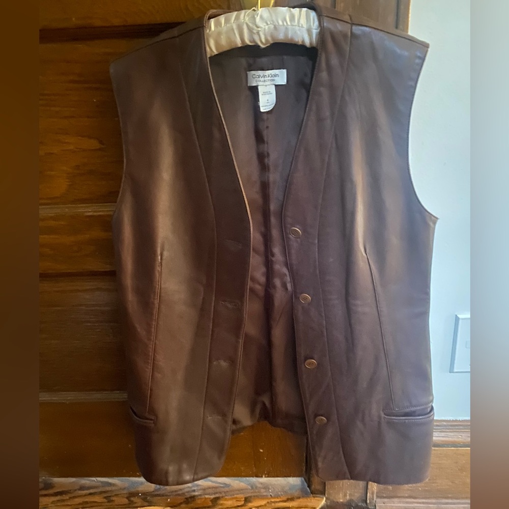 Calvin Klein Collection- Genuine Leather Vest (Vintage)